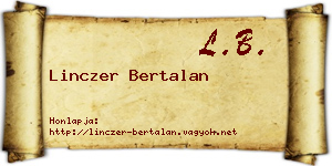 Linczer Bertalan névjegykártya