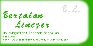 bertalan linczer business card